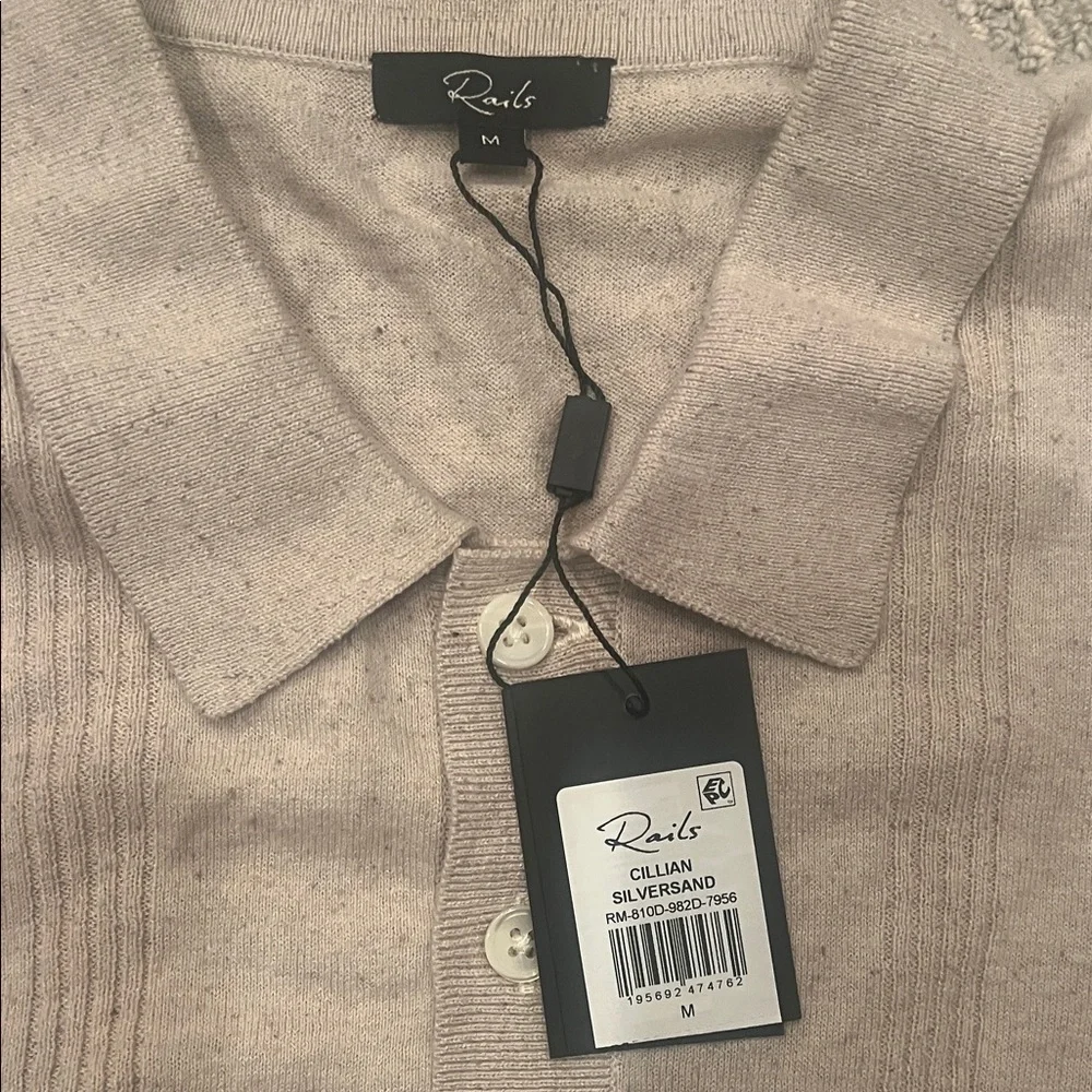 NWT Rails Men’s Cillian Polo Shirt - medium - silversand - Picture 3 of 5